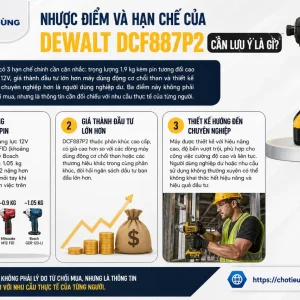 Máy vặn vít Dewalt DCF887P2: Dùng pin 18V, Brushless, 205Nm