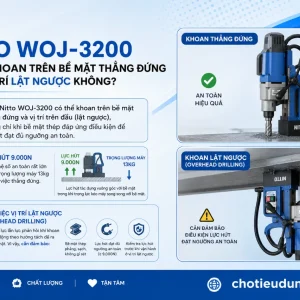 Máy khoan Nitto WOJ-3200: Công suất 950W, lực hút 9.000N