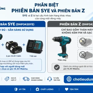 Máy khoan Makita DHP343SYE: 14.4V, lực siết 36Nm