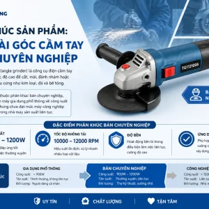 Máy mài Total TG1121006: 1010W, tốc độ 11000 vòng/phút