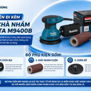 Máy chà nhám Makita M9400B: 940W, băng 100x610mm