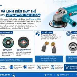 Máy mài Total TG1121006: 1010W, tốc độ 11000 vòng/phút