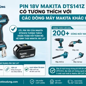 Máy Bắt Vít Makita DTS141Z: Xung Dầu Êm, Pin 18V