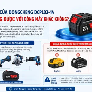 Máy bắt vít Dongcheng DCPL03-14: 20V, lực vặn tối đa 180Nm