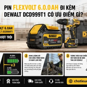 Máy khoan Dewalt DCD999T1: FlexVolt 60V, lực siết 126Nm