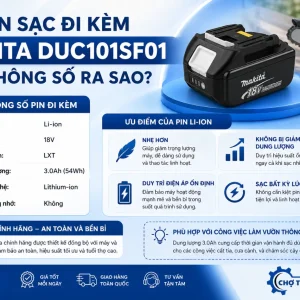 Máy cưa Makita DUC101SF01: Kèm pin sạc, lam 100mm