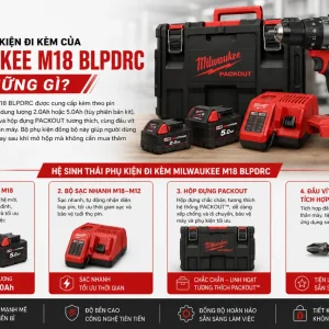 Máy Khoan Động Lực Milwaukee M18 BLPDRC: 60.5Nm, Không Chổi Than