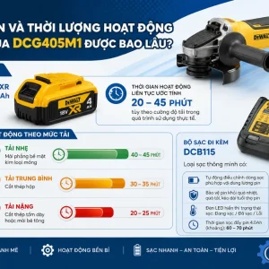 Máy Mài DeWalt DCG405M1: 18V XR, Không Chổi Than