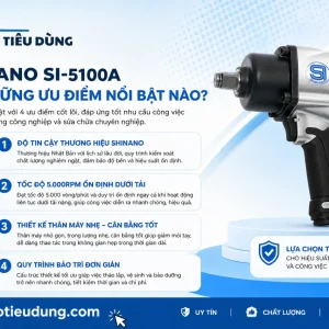 Máy Khoan Shinano SI-5100A: 5.000rpm, Đầu Kẹp 10mm Cho Kim Loại Mềm