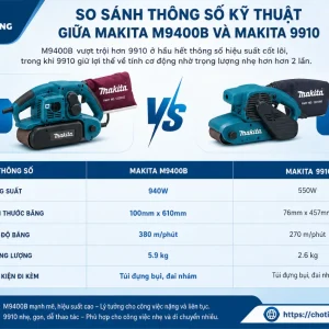 Máy chà nhám Makita M9400B: 940W, băng 100x610mm