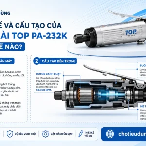 Máy mài TOP PA-232K: 3mm, tốc độ 58.000 v/p