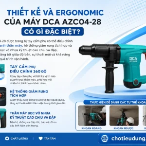 Máy khoan bê tông DCA AZC04-28: 820W, lực đập 3.3J