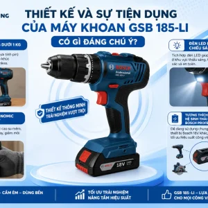 Máy khoan Bosch GSB 185-LI: 18V, không chổi than 50Nm