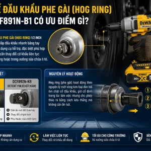 Máy siết bu lông Dewalt DCF891N-B1: Dùng pin 20V, lực mở 1084Nm