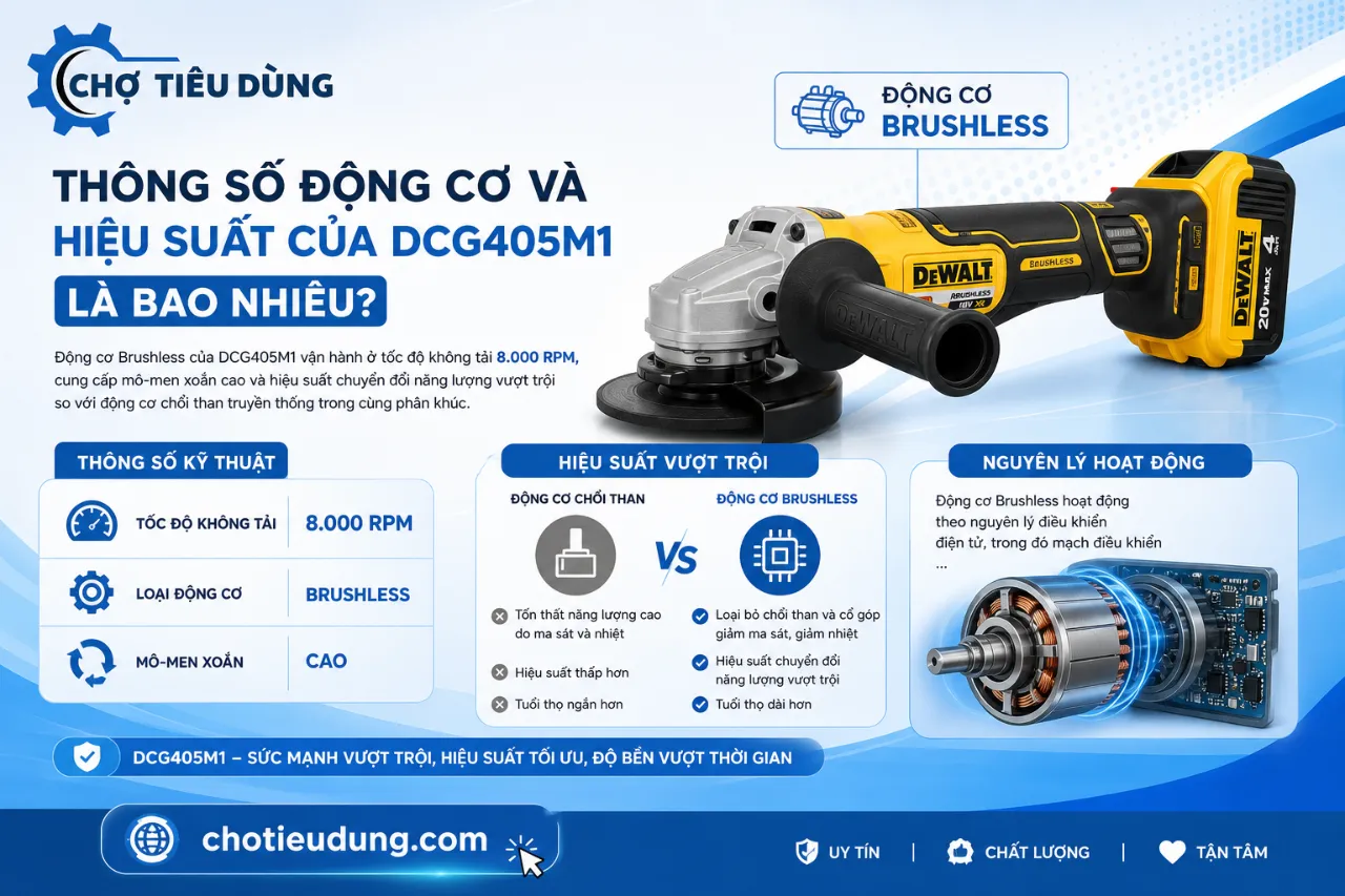 Thông Số Động Cơ Và Hiệu Suất Của DCG405M1 Là Bao Nhiêu?