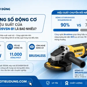 Máy mài Dewalt DCG409VSN-B1: 100mm, 1550W, không chổi than
