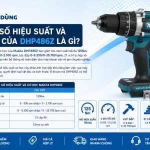 Máy khoan Makita DHP486Z 18V LXT, 125Nm không chổi than