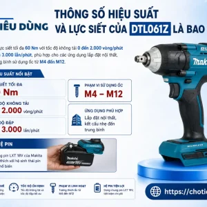 Máy Bắt Vít Góc Makita DTL061Z: 18V, Lực Siết 60Nm