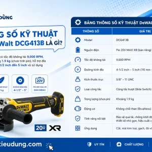 Máy Mài DeWalt DCG413B: 20V XR, Không Chổi Than, Kickback Brake