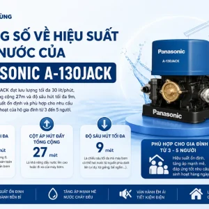 Máy bơm Panasonic A-130JACK: 125W, Tăng Áp Tự Động