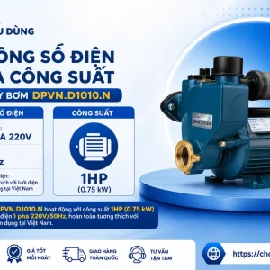 Máy bơm DPVN.D1010.N: 1HP, áp cao, 220V