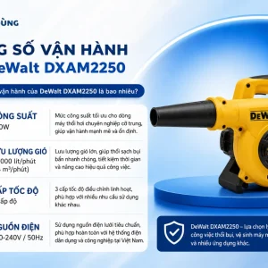Máy thổi hơi DeWalt DXAM2250: 130W, 3 tốc độ gió