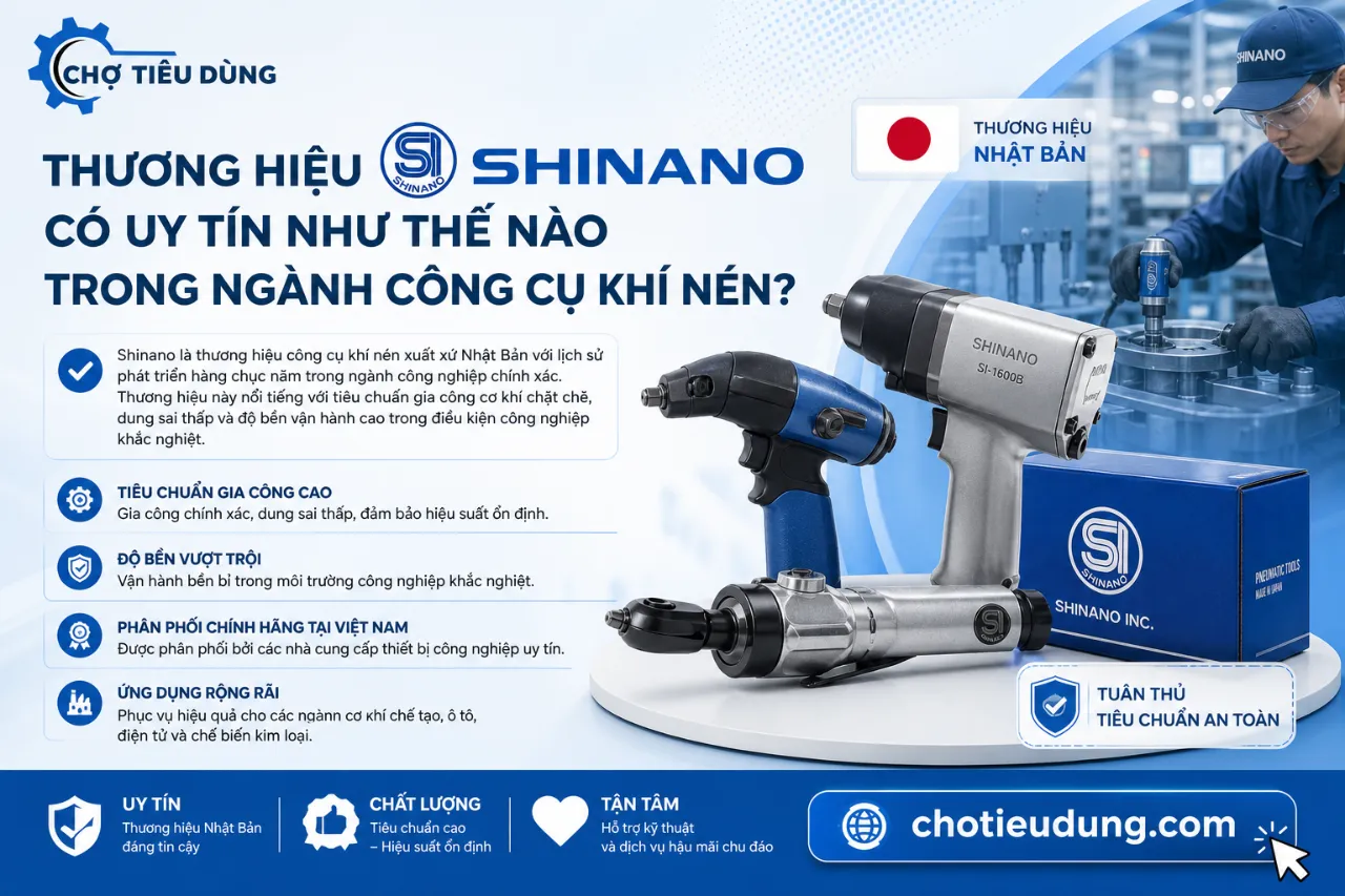 Thương Hiệu Shinano Có Uy Tín Như Thế Nào Trong Ngành Công Cụ Khí Nén?