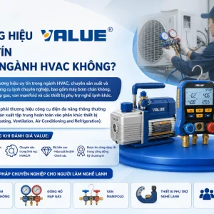 Máy bơm Value VE115N: 1/4HP, hút chân không, 150 Micron