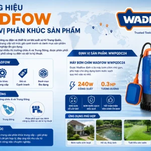 Máy bơm chìm nước sạch Wadfow WWPQDC24: 240W, lưu lượng 67L/phút