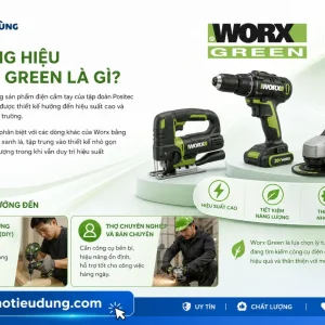 Máy Mài Góc Worx Green WU811: 750W, Đá 100mm, Thân Gọn