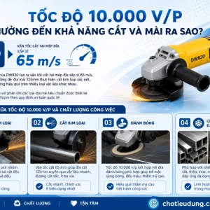 Máy mài góc DeWalt DW830: 1400W, tốc độ 10.000 v/p
