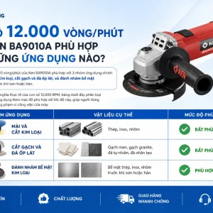 Máy Mài Góc Ken BA9010A: 100mm, Không Chổi Than 12.000 Vòng/Phút