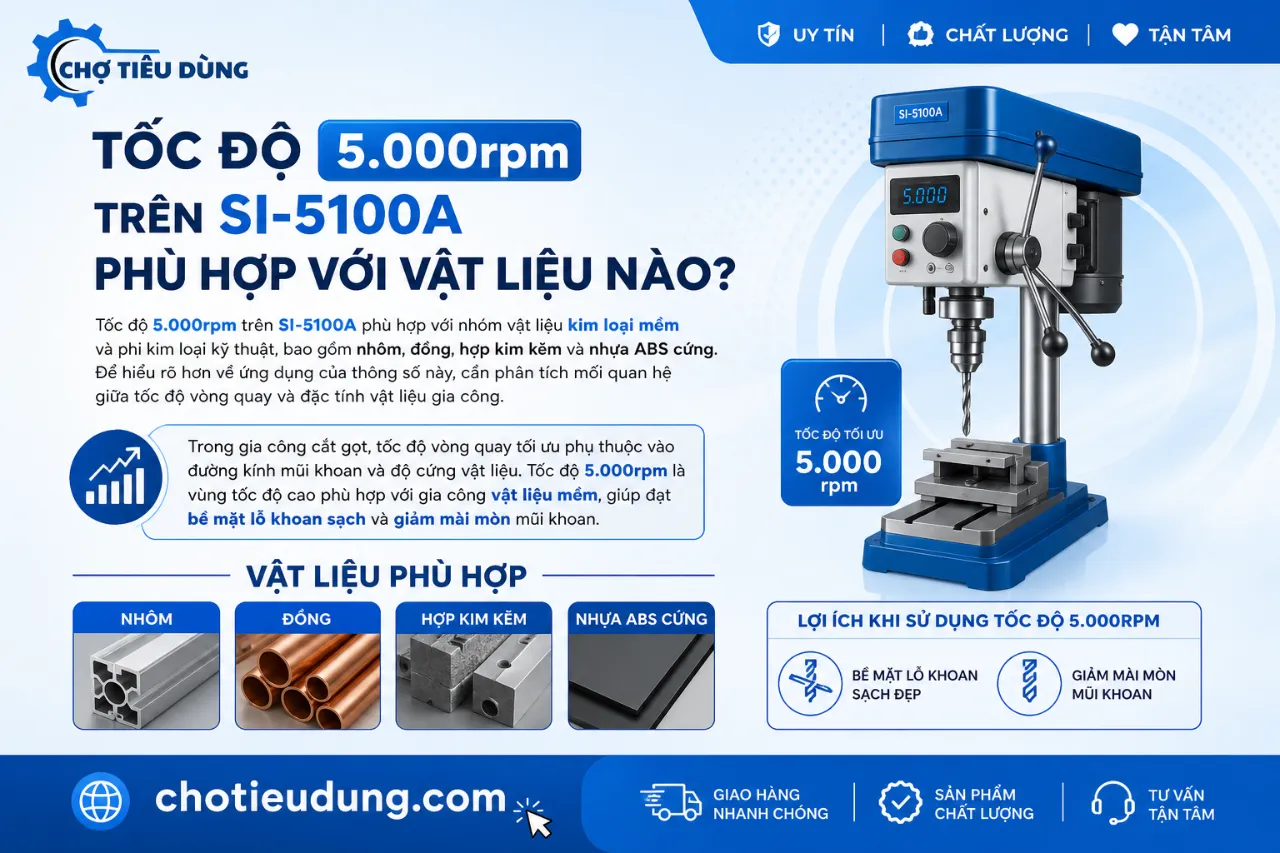 Tốc Độ 5.000rpm Trên SI-5100A Phù Hợp Với Vật Liệu Nào?