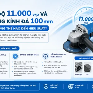 Máy mài Crown CT13322: 600W, 100mm, 11.000 v/p