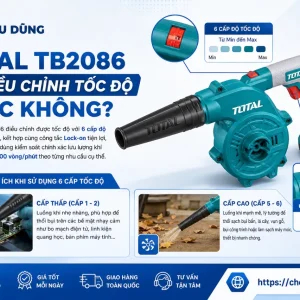 Máy thổi hút bụi Total TB2086: 800W, lưu lượng 4.5m³/phút