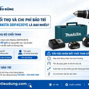 Máy khoan Makita DDF453SYE: 18V, mô-men xoắn 42Nm