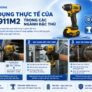 Máy Siết Bu Lông DeWalt DCF911M2: Pin 20V, Lực Mở 542Nm