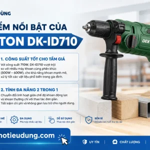 Máy Khoan Động Lực Dekton DK-ID710: 710W, Đầu 13mm