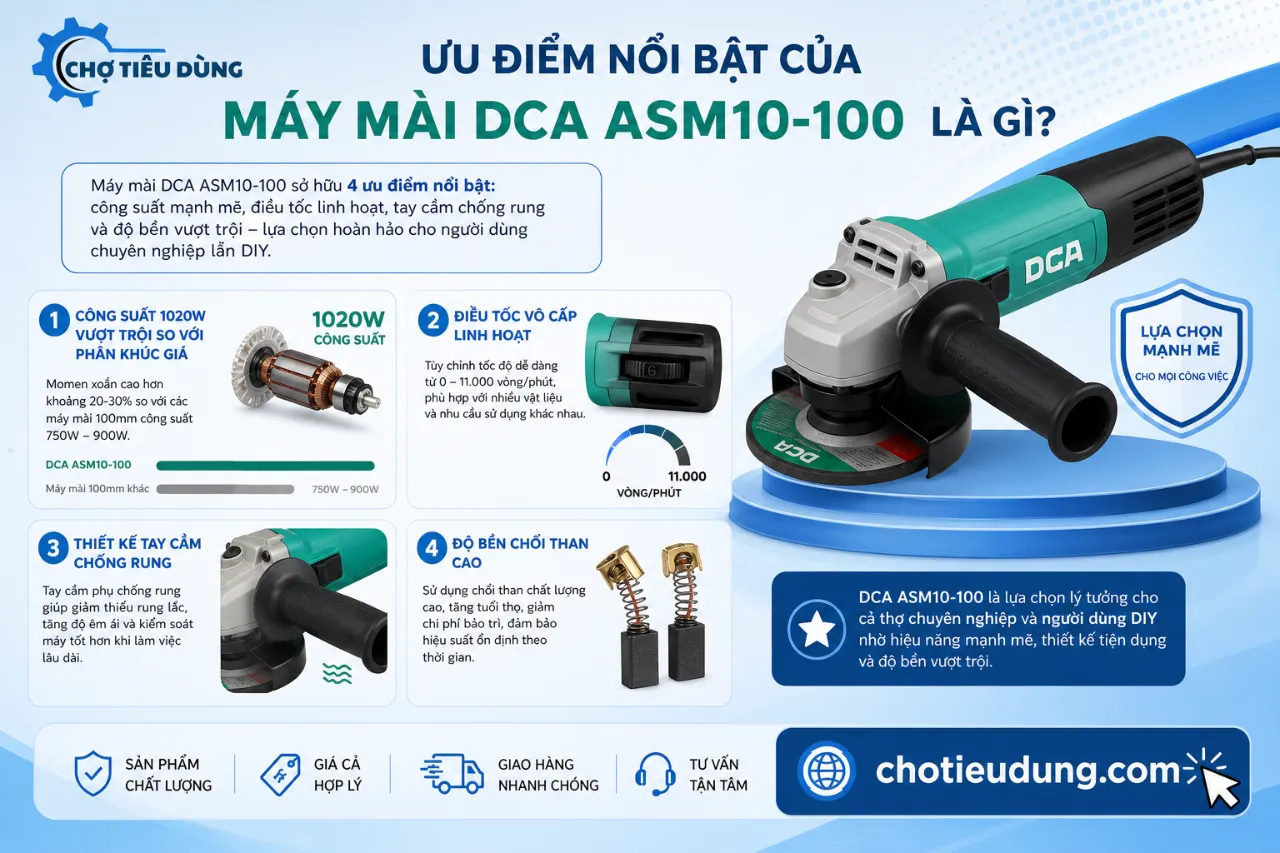 Ưu Điểm Nổi Bật Của Máy Mài DCA ASM10-100 Là Gì?
