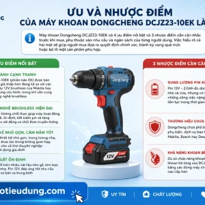 Máy Khoan Dongcheng DCJZ23-10EK: Không Chổi Than, 12V