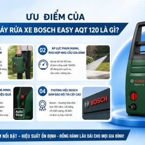 Máy rửa xe Bosch Easy AQT 120: 1500W, áp lực 120 bar