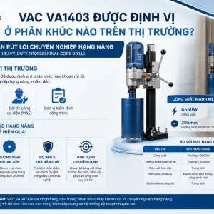 Máy Khoan Rút Lõi VAC VA1403: 4550W, Khoan Bê Tông 305mm