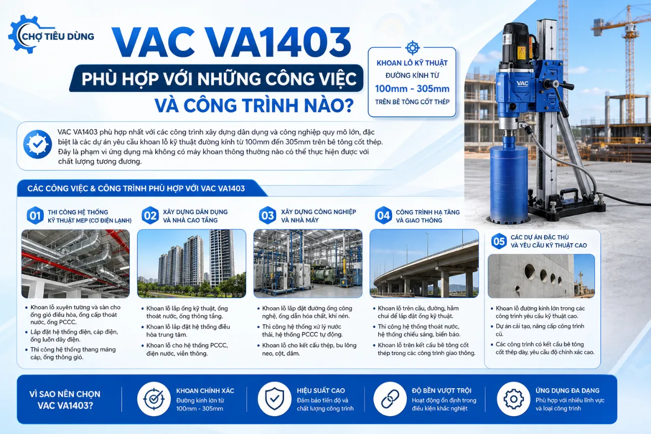 VAC VA1403 Phù Hợp Với Những Công Việc Và Công Trình Nào?