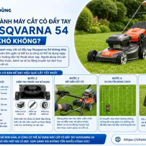 Máy Cắt Cỏ Đẩy Tay Husqvarna 54: Không Động Cơ, Cắt 40cm