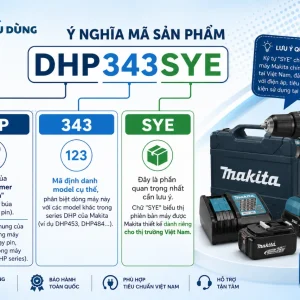 Máy khoan Makita DHP343SYE: 14.4V, lực siết 36Nm