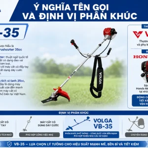 Máy Cắt Cỏ Volga GX35 VB-35: Honda 4 Thì, 1.6HP, 35.8cc Dùng Xăng