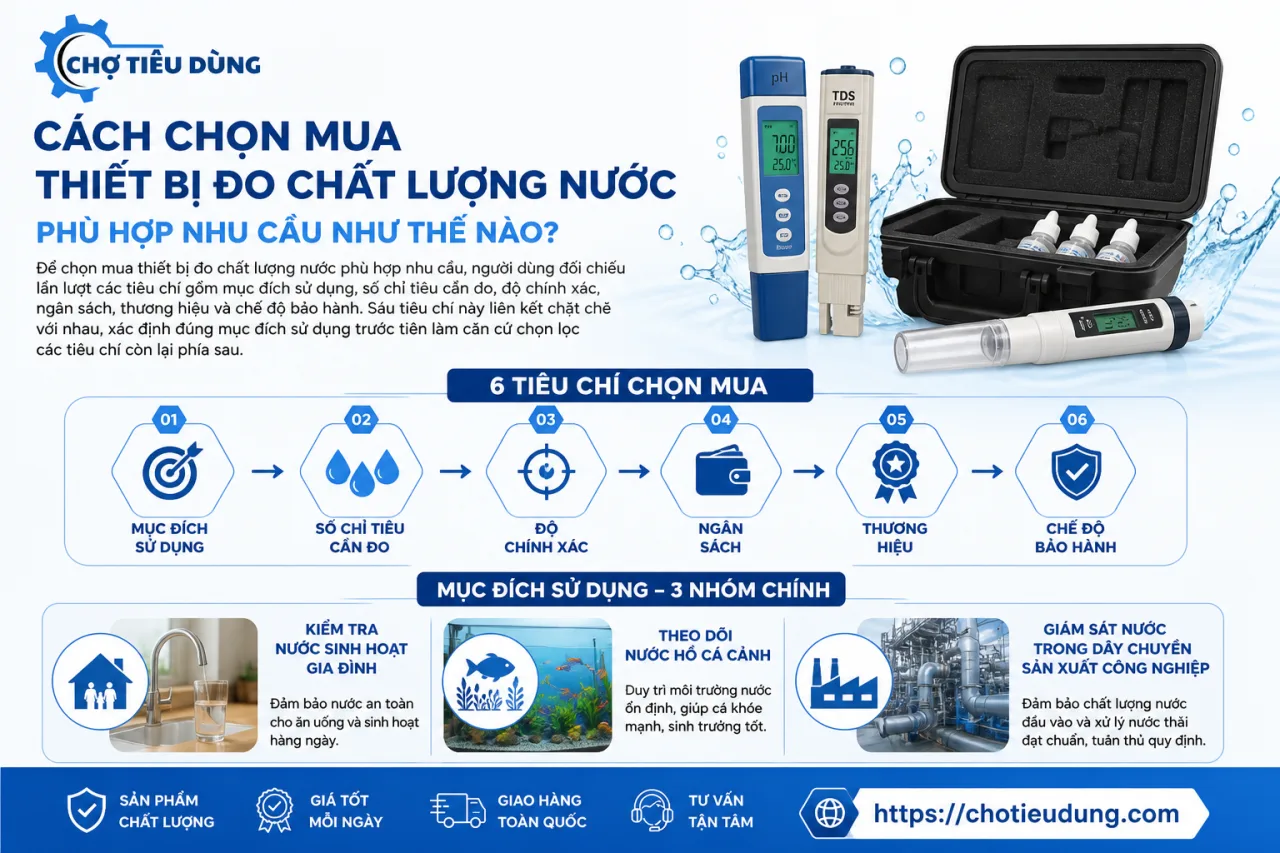 chọn mua thiết bị đo chất lượng nước phù hợp nhu cầu
