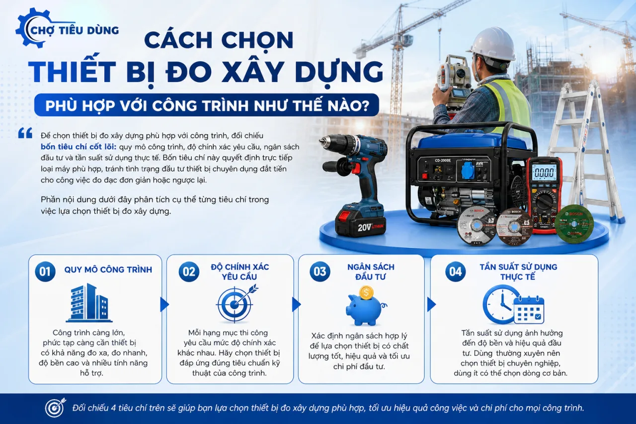 Chọn Thiết Bị Đo Xây Dựng Phù Hợp Với Công Trình