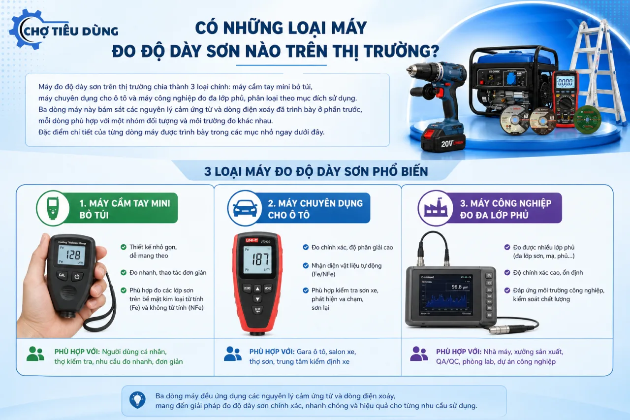 Có những loại máy đo độ dày sơn nào trên thị trường