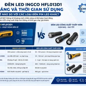 Đèn LED Ingco HFL013D1 có độ sáng và thời gian sử dụng như thế nào so với các loại đèn pin LED khác